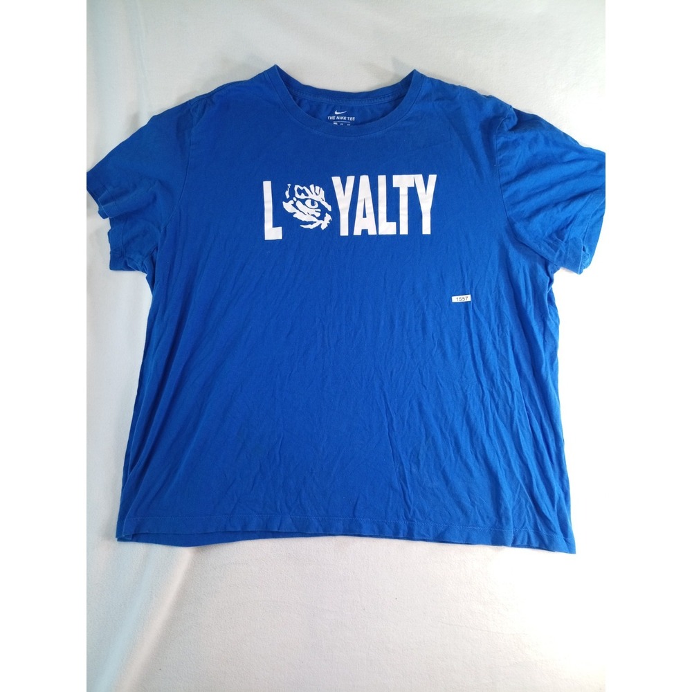 Nike T Shirt Mens 3XL Blue Loyalty Graphic Swoosh Short Sleeve Tee